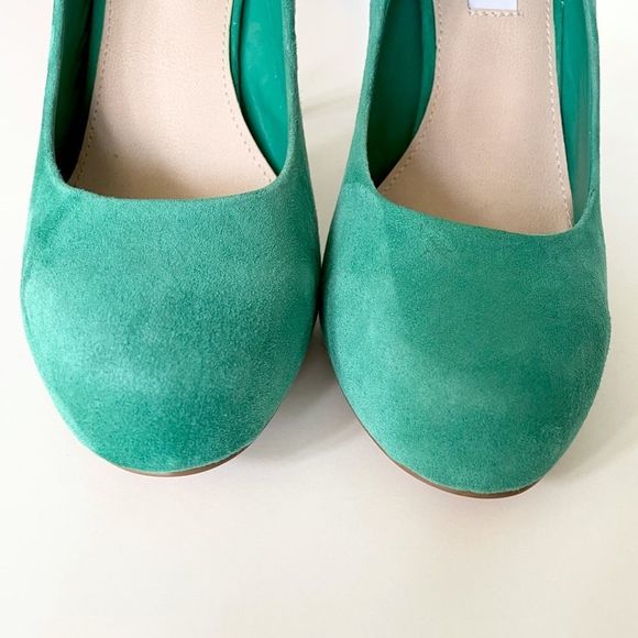 Steve Madden Remmedy Suede Platform Heels, Green, Size 9.5, G+UC - Picture 4 of 8